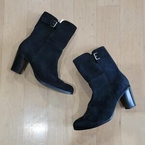 Jones New York Byberry Black Suede Midcalf Boots Ladies Size 6